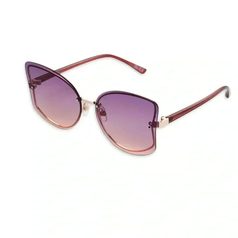 No Boundaries Women's Butterfly Gold Sunglasses